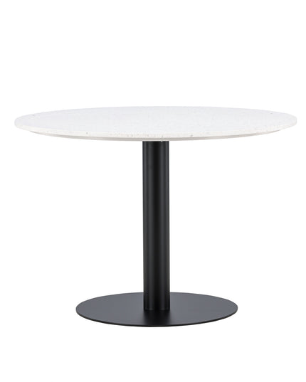 Razzia Dining Table 106cm -White Terazzo / Black