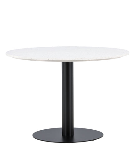 Razzia Dining Table 106cm -White Terazzo / Black