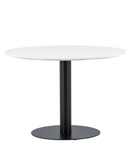 Razzia Dining Table 106cm -White Terazzo / Black