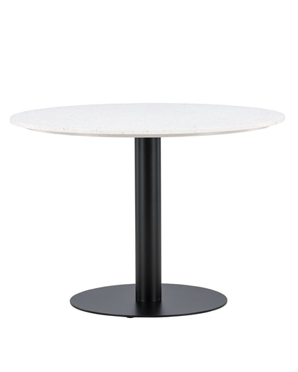 Razzia Dining Table 106cm -White Terazzo / Black