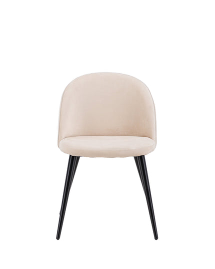 Velvet Stitches tuoli 2 kpl - musta / beige sametti