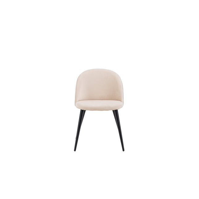 Velvet Stitches tuoli 2 kpl - musta / beige sametti