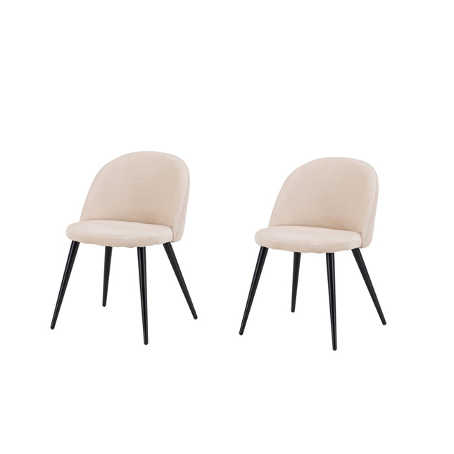 Velvet Stitches tuoli 2 kpl - musta / beige sametti