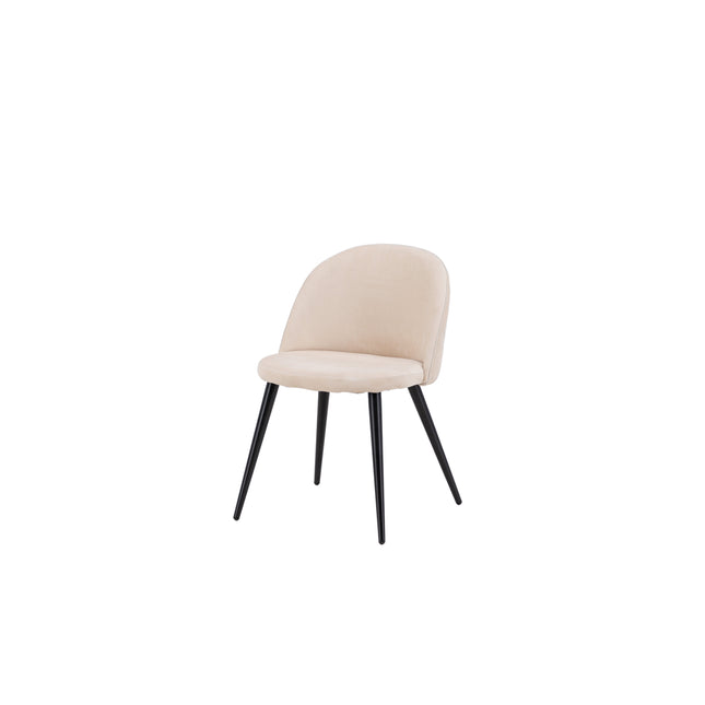 Velvet Stitches tuoli 2 kpl - musta / beige sametti