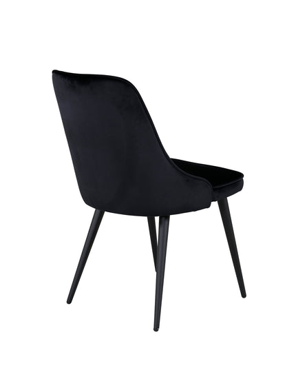 Velvet Deluxe ruokatuoli 2 kpl - mustat jalat / musta sametti