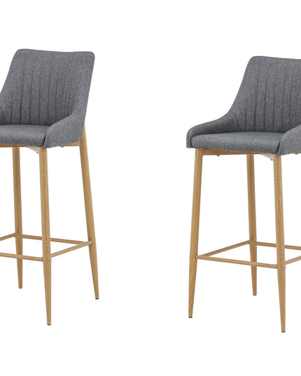 Plaza - Barstol 2-pack - Ek/Mörkgrå