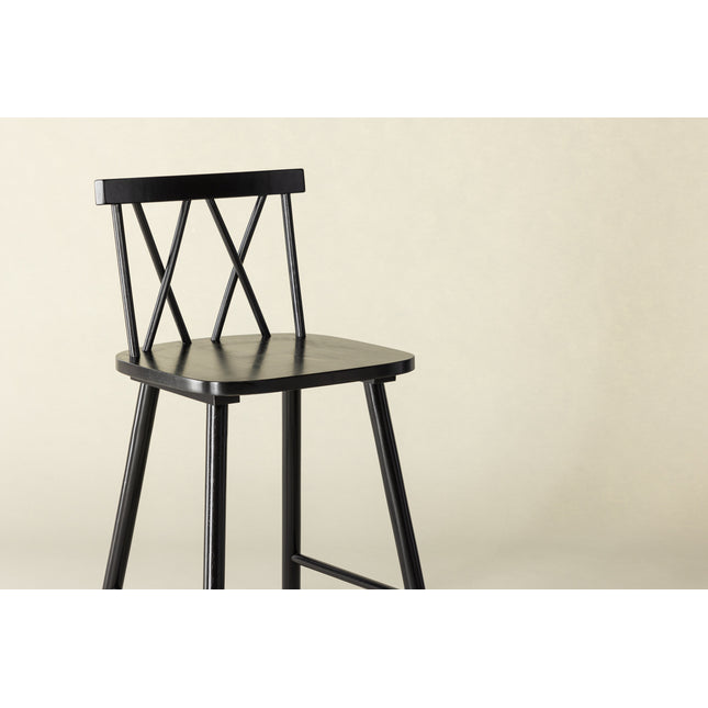 Mollöström Bar Chair 2-pack - Black / Black Wood