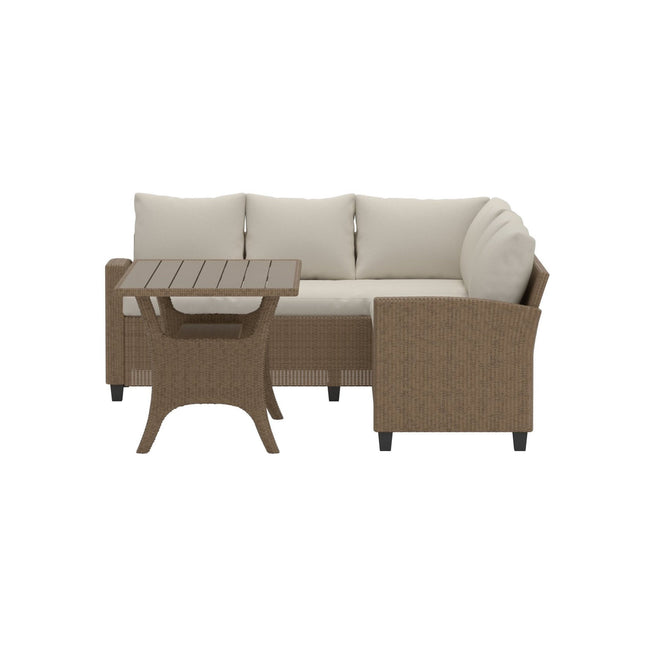 Brentwood kulmasohvaryhmä - beige / beige - KalusteDuo_Huonekaluliike_Oleskeluryhmä ulkokäyttöön