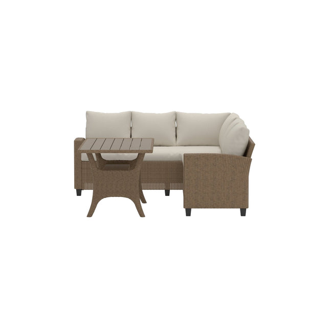 Brentwood kulmasohvaryhmä - beige / beige - KalusteDuo_Huonekaluliike_Oleskeluryhmä ulkokäyttöön