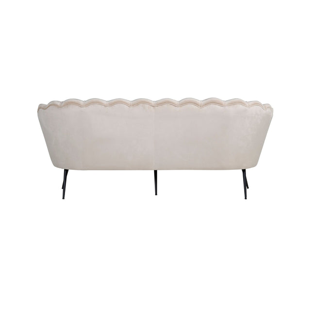 Calais sohva 3-istuttava - beige sametti - mustat jalat - KalusteDuo_Huonekaluliike_Sohva