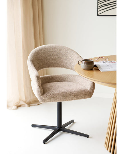 Dover ruokatuoli beige – pyörivä - #KalusteDuo_#Huonekaluliike_Ruokailutuoli