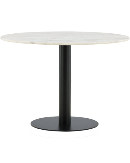 Estelle ruokapöytä pyöreä 106cm valkoinen marmori / mustat jalat - #KalusteDuo_#Huonekaluliike_Ruokapöytä