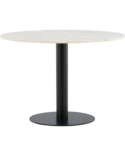 Estelle ruokapöytä pyöreä 106cm valkoinen marmori / mustat jalat - #KalusteDuo_#Huonekaluliike_Ruokapöytä