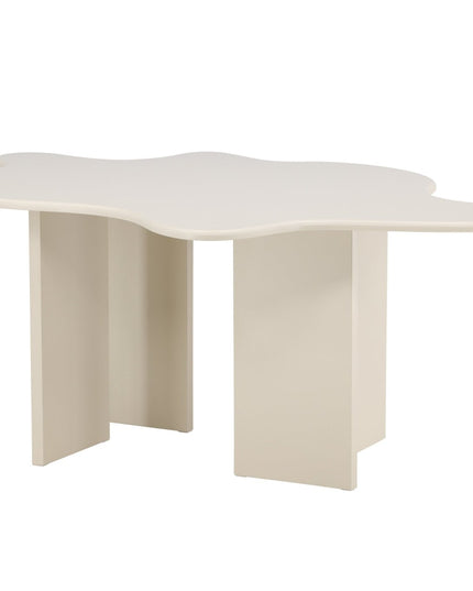 Flower ruokapöytä 190x123x76 cm - MDF beige maalaus FSC 100% - KalusteDuo_Huonekaluliike_Ruokapöytä