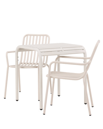 Borneo pöytä alumiini - beige / Neliö 70*70* + 2kpl Peking ruokatuoli alumiini - beige