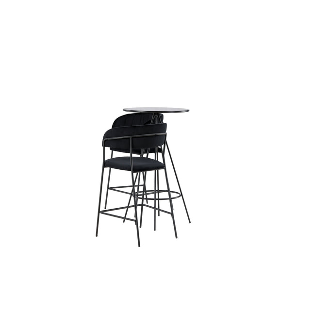 Bistro baarilaud φ60 - must / MDF spooniga +Lui baaritool - must / must PU