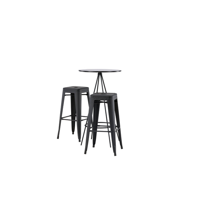Bistro baarilaud φ60 - must / MDF spooniga +Tempe baaritool - matt must / metall