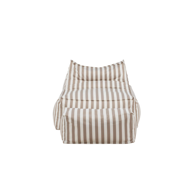 Redang Relaxbag with Ottoman - White/ Beige Striped
