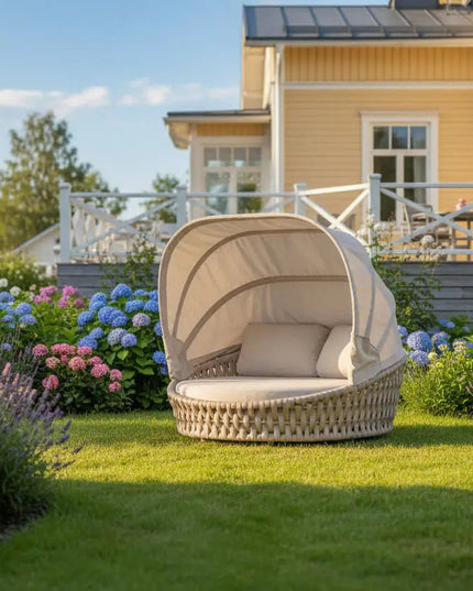 Hug Daybed katoksella – Couture Jardin - greige tai beige - KalusteDuo_Huonekaluliike_daybed