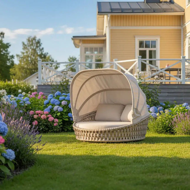 Hug Daybed katoksella – Couture Jardin - greige tai beige - KalusteDuo_Huonekaluliike_daybed