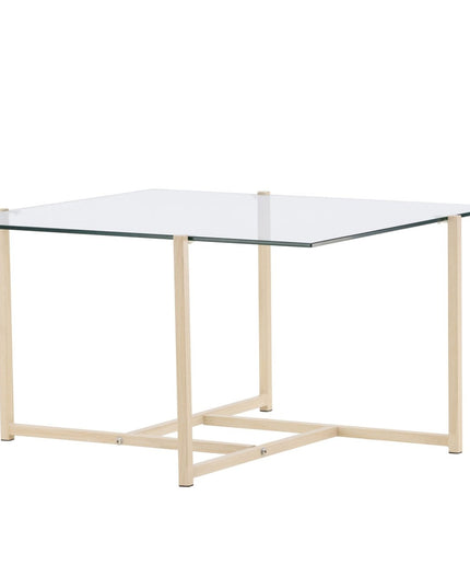 Hybrid sohvapöytä 80x80 cm - lasi/luonnonvärinen - KalusteDuo_Huonekaluliike_Pöytä