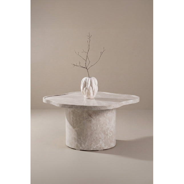 Ilse sohvapöytä - beige marmorinvärinen / MDF ja 3D-paperi - KalusteDuo_Huonekaluliike_Pöytä