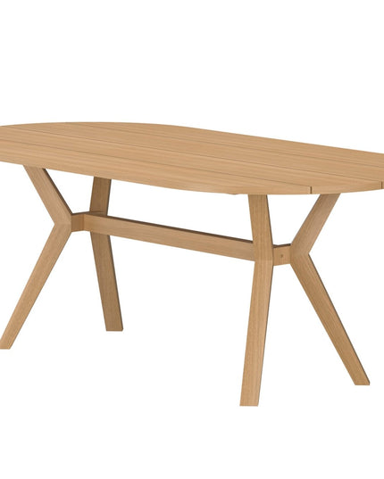 Kenya soikea ruokapöytä 200x100x75 cm - luonnonvärinen tiikki - KalusteDuo_Huonekaluliike_Ruokapöytä ulkokäyttöön
