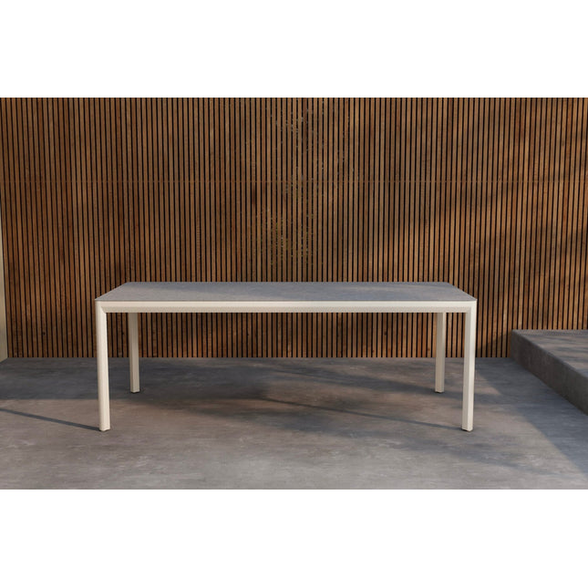 Lino ruokapöytä 220x100x74 cm - beige alumiini / keraaminen lasi - KalusteDuo_Huonekaluliike_Ruokapöytä ulkokäyttöön
