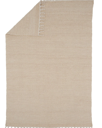 Loke villa /puuvillasekoite - 230*160 - Suorakaide-Valkoinen/Beige - KalusteDuo_Huonekaluliike_Matto