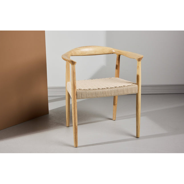 Lovön ruokatuoli 2 kpl - kumipuurunko valkolakattu / beige köysi - KalusteDuo_Huonekaluliike_Tuoli