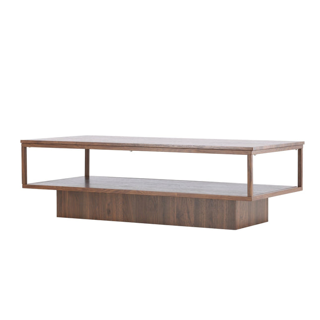 Maglehem sohvapöytä - 130*60*38cm - Teräs pähkinä / MDF pähkinä 3D-paperi - KalusteDuo_Huonekaluliike_Pöytä