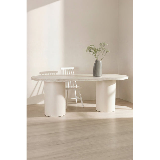 Narvik ruokapöytä 100x200 cm - beige / MDF paperiviilu travertiini - KalusteDuo_Huonekaluliike_Ruokapöytä