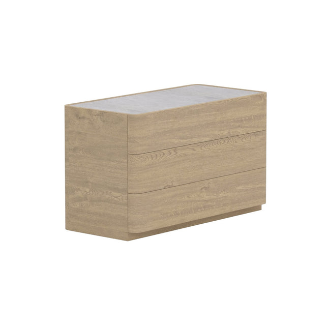 Noble lipasto 48x100x60 cm - luonnonvärinen MDF / 3D-paperi lasi - KalusteDuo_Huonekaluliike_Säilytyskaluste
