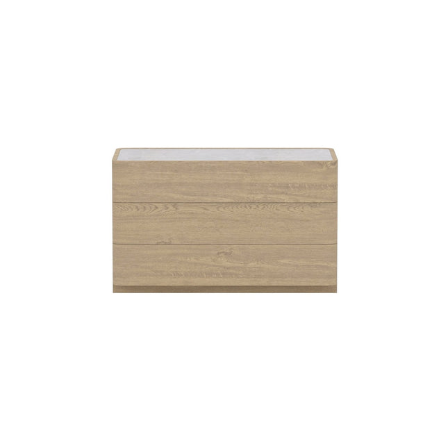 Noble lipasto 48x100x60 cm - luonnonvärinen MDF / 3D-paperi lasi - KalusteDuo_Huonekaluliike_Säilytyskaluste
