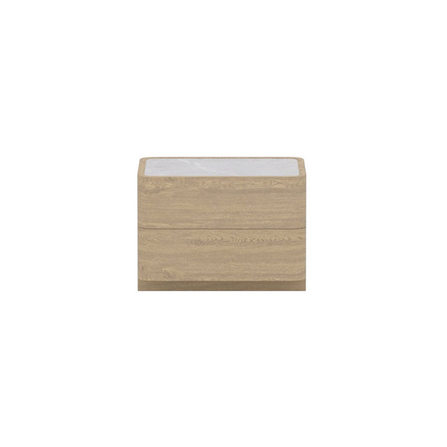 Noble yöpöytä 40x50x36 cm - luonnonvärinen MDF / lasi - KalusteDuo_Huonekaluliike_yöpöytä