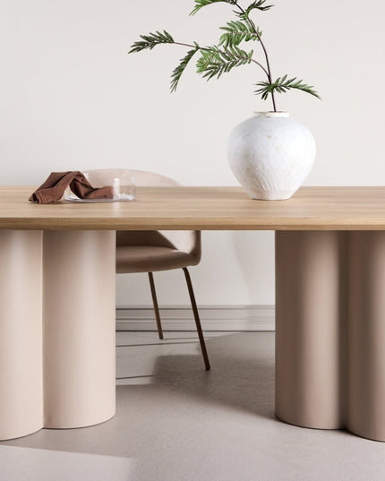 Olivia suorakaiteen muotoinen ruokapöytä 100x210 cm - Beige / Valkolakattu - KalusteDuo_Huonekaluliike_Ruokapöytä