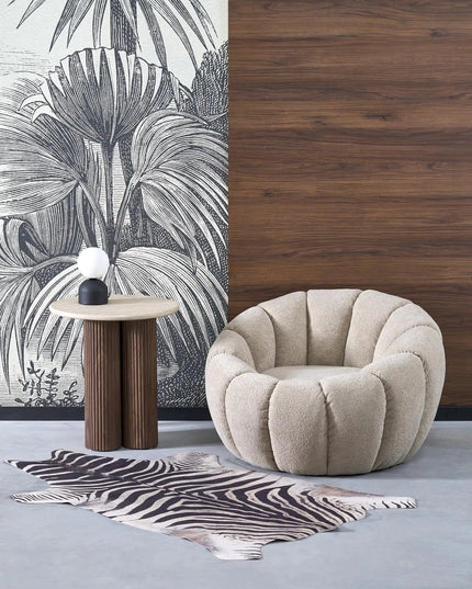Round lepotuoli beige - KalusteDuo_Huonekaluliike_Lepotuoli