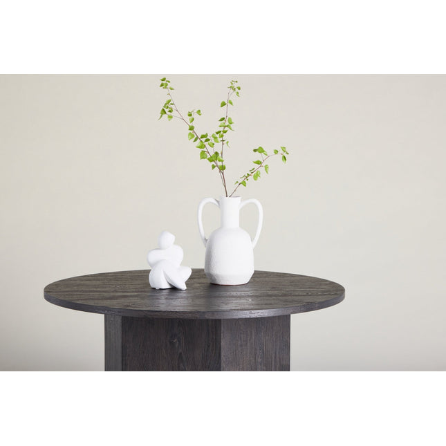 Tekla sohvapöytä ø80x45 cm - MDF ja musta 3D-paperi - KalusteDuo_Huonekaluliike_Pöytä