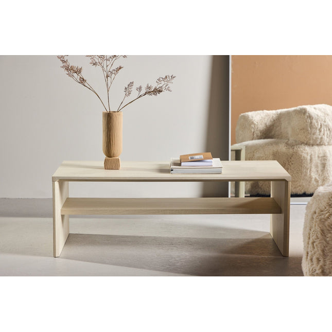 Telemarket sohvapöytä 110x50x38 cm - MDF ja valkolakattu 3D-paperi - KalusteDuo_Huonekaluliike_Pöytä