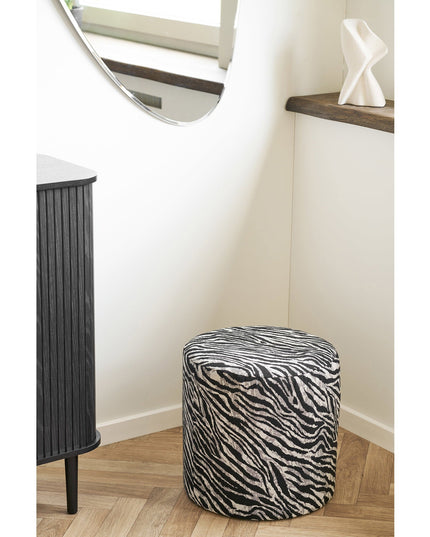 Zebra rahi, jacquard, musta/valkoinen - KalusteDuo_Huonekaluliike_rahit